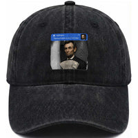 There is Motion At Your Front Door Abraham Lincoln Meme Washed Cotton Baseball Cap