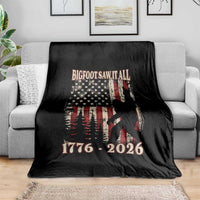 Bigfoot 250th Anniversary USA Throw Blanket Bigfoot Saw It All 1776 2026 4th of July