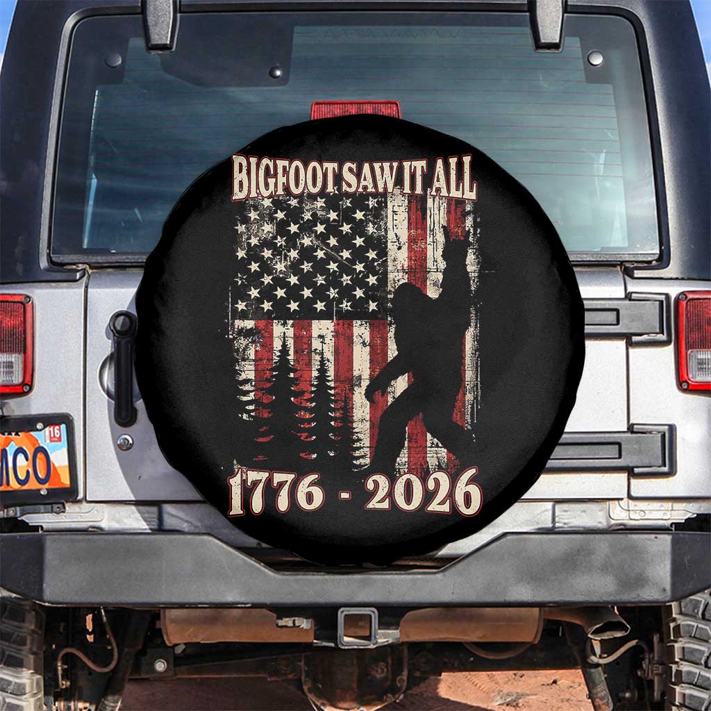 Bigfoot 250th Anniversary USA Spare Tire Cover Bigfoot Saw It All 1776 2026 4th of July