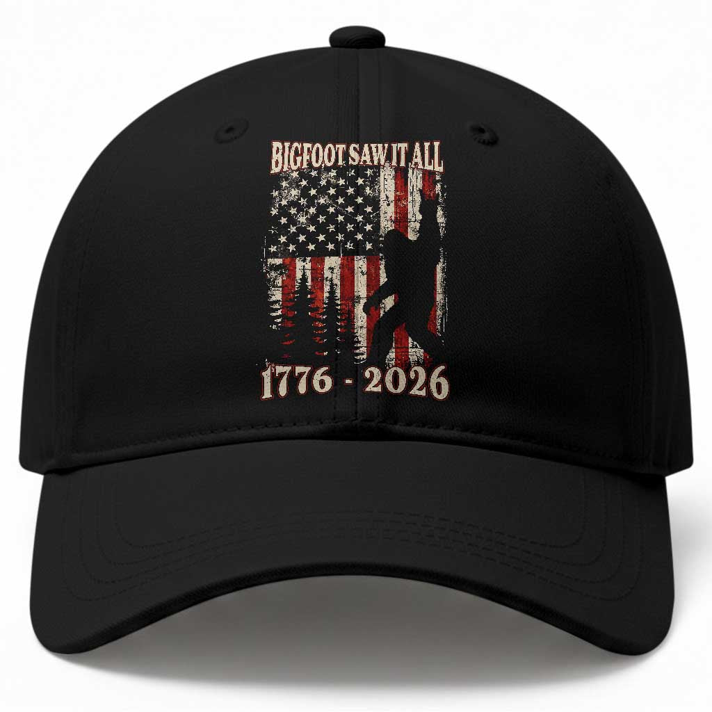 Bigfoot 250th Anniversary USA Baseball Cap Bigfoot Saw It All 1776 2026 4th of July