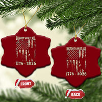 Bigfoot 250th Anniversary USA Ceramic Ornament Bigfoot Saw It All 1776 2026 4th of July