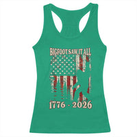 Bigfoot 250th Anniversary USA Racerback Tank Top Bigfoot Saw It All 1776 2026 4th of July