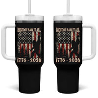 Bigfoot 250th Anniversary USA Tumbler With Handle Bigfoot Saw It All 1776 2026 4th of July