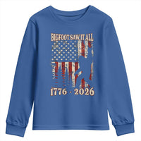 Bigfoot 250th Anniversary USA Youth Sweatshirt Bigfoot Saw It All 1776 2026 4th of July