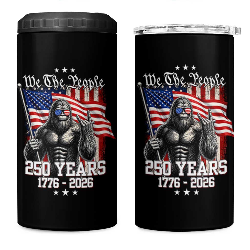 250th Anniversary USA Bigfoot 4 in 1 Can Cooler Tumbler Sasquatch 250 Years Independence