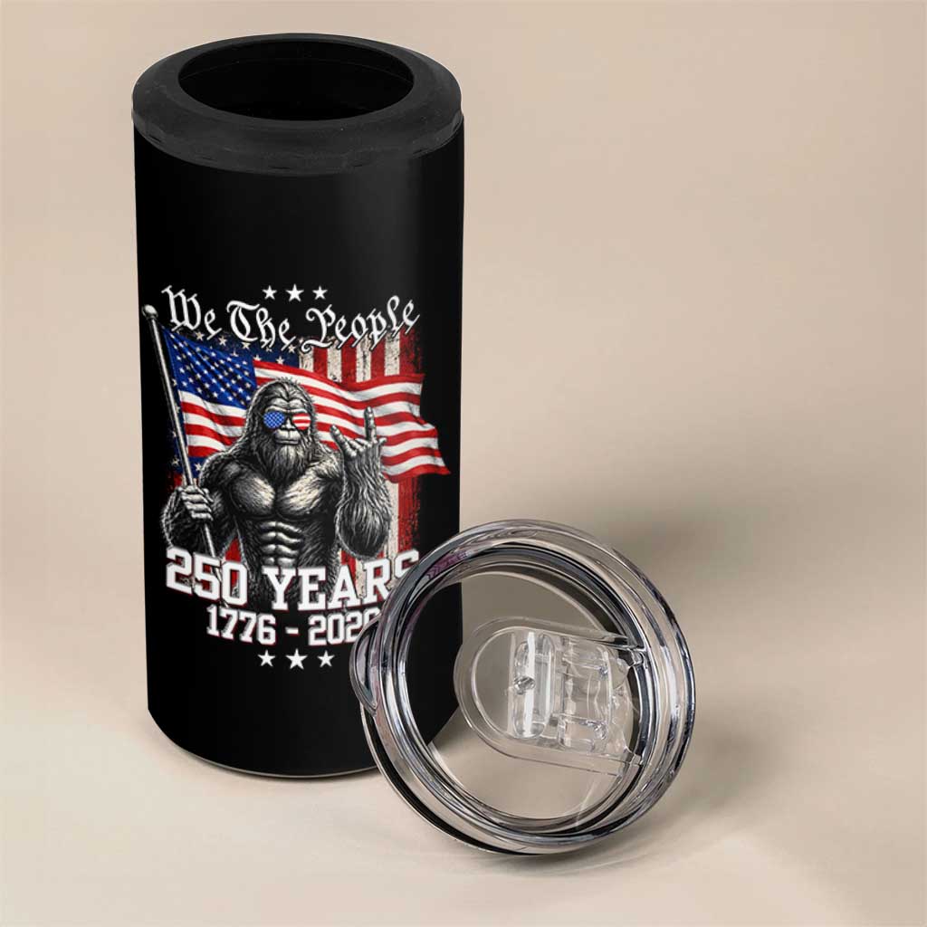 250th Anniversary USA Bigfoot 4 in 1 Can Cooler Tumbler Sasquatch 250 Years Independence