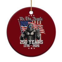 250th Anniversary USA Bigfoot Ceramic Ornament Sasquatch 250 Years Independence