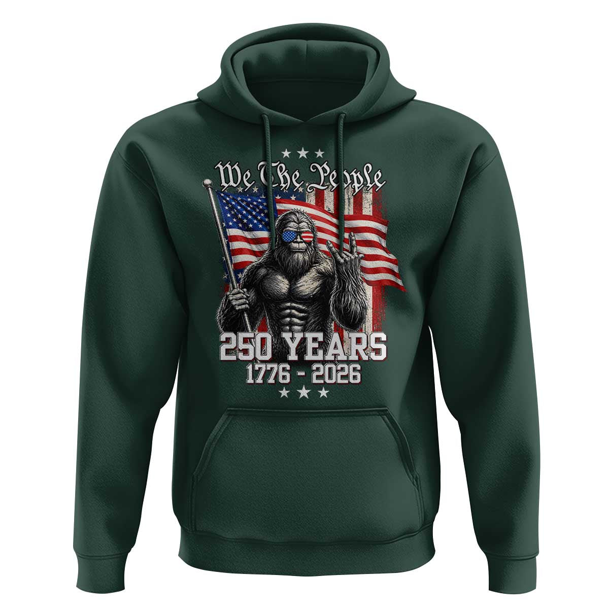 250th Anniversary USA Bigfoot Hoodie Sasquatch 250 Years Independence