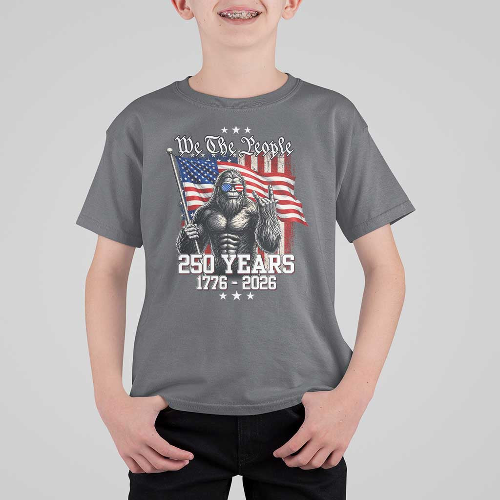 250th Anniversary USA Bigfoot T Shirt For Kid Sasquatch 250 Years Independence