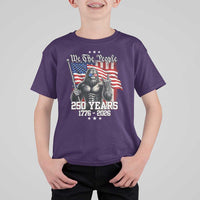 250th Anniversary USA Bigfoot T Shirt For Kid Sasquatch 250 Years Independence