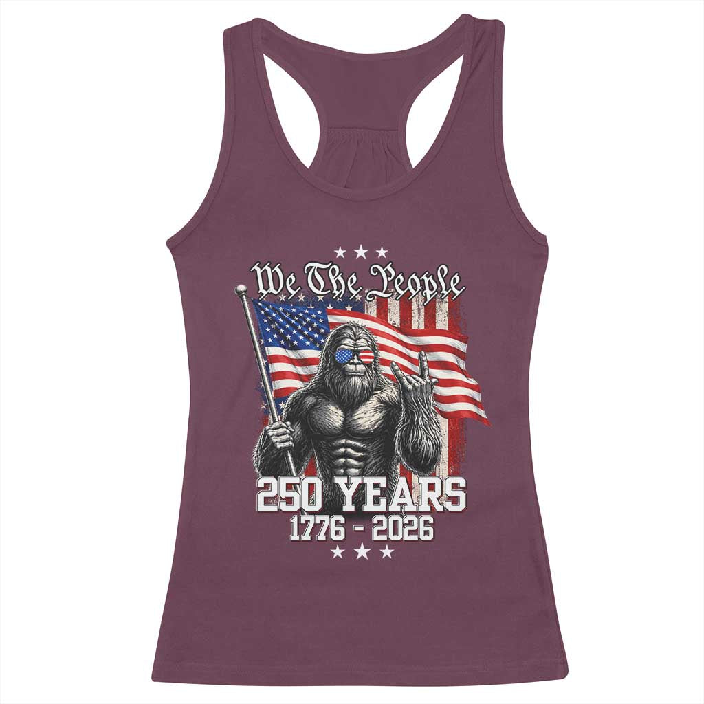250th Anniversary USA Bigfoot Racerback Tank Top Sasquatch 250 Years Independence