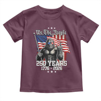 250th Anniversary USA Bigfoot Toddler T Shirt Sasquatch 250 Years Independence