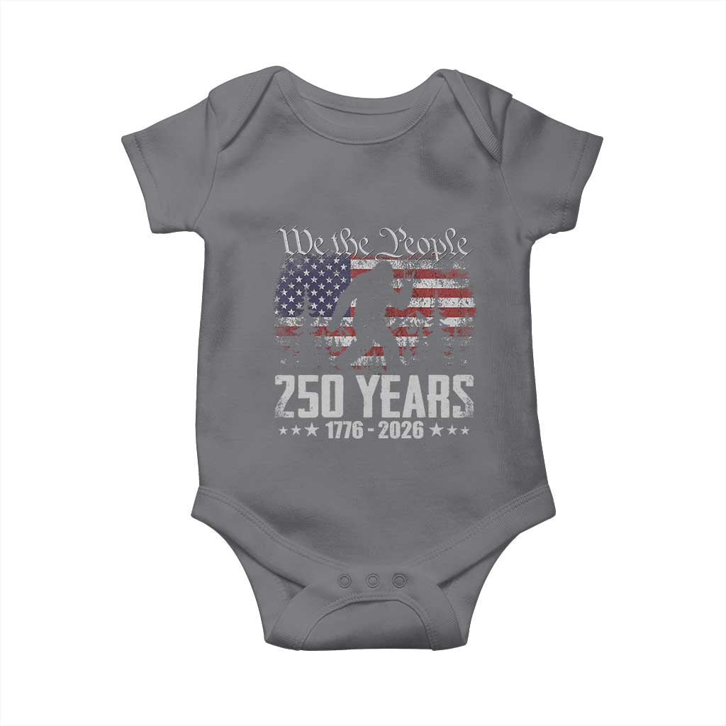 Bigfoot 250 Years American Flag Patriotic 1776 2026 Baby Onesie