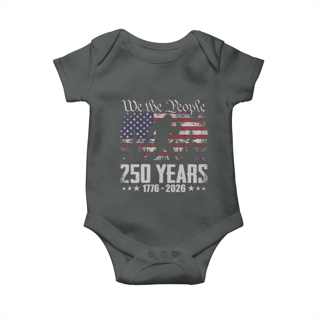 Bigfoot 250 Years American Flag Patriotic 1776 2026 Baby Onesie