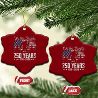 Bigfoot 250 Years American Flag Patriotic 1776 2026 Ceramic Ornament