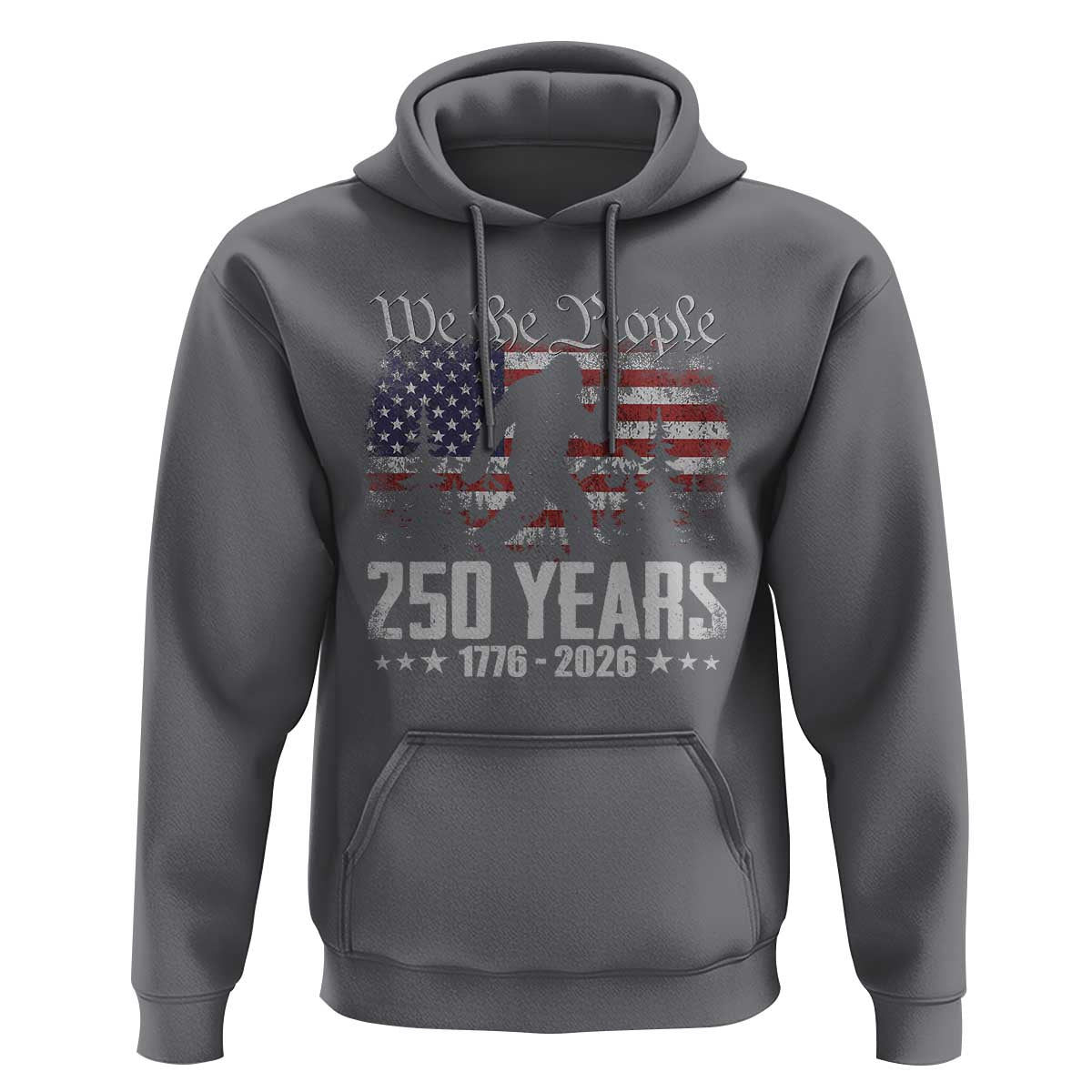 Bigfoot 250 Years American Flag Patriotic 1776 2026 Hoodie