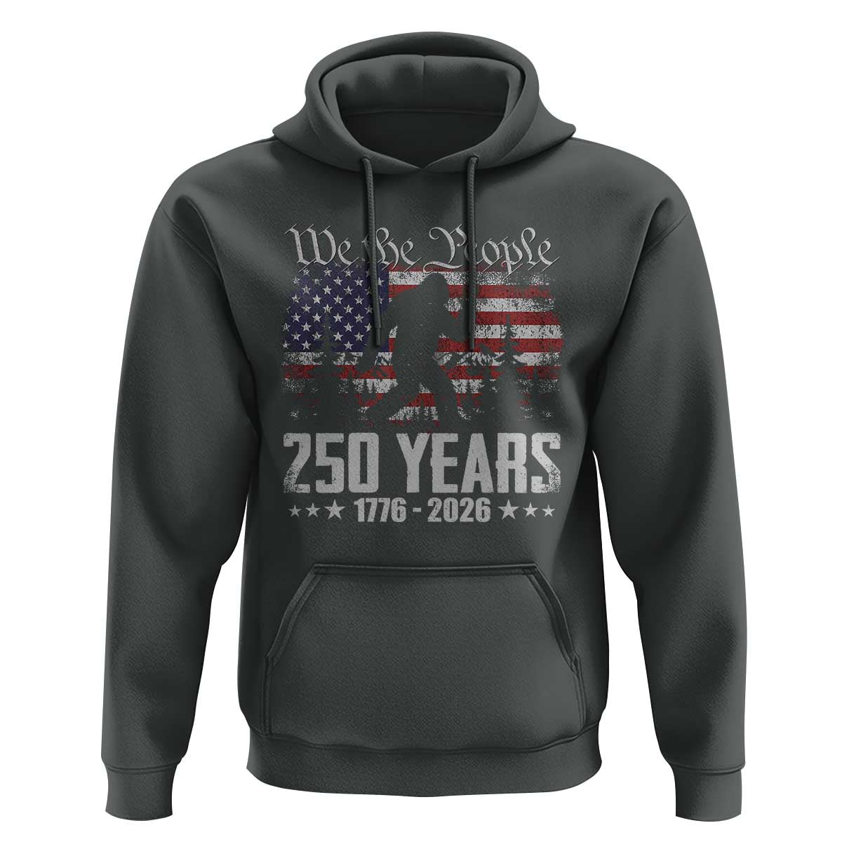 Bigfoot 250 Years American Flag Patriotic 1776 2026 Hoodie