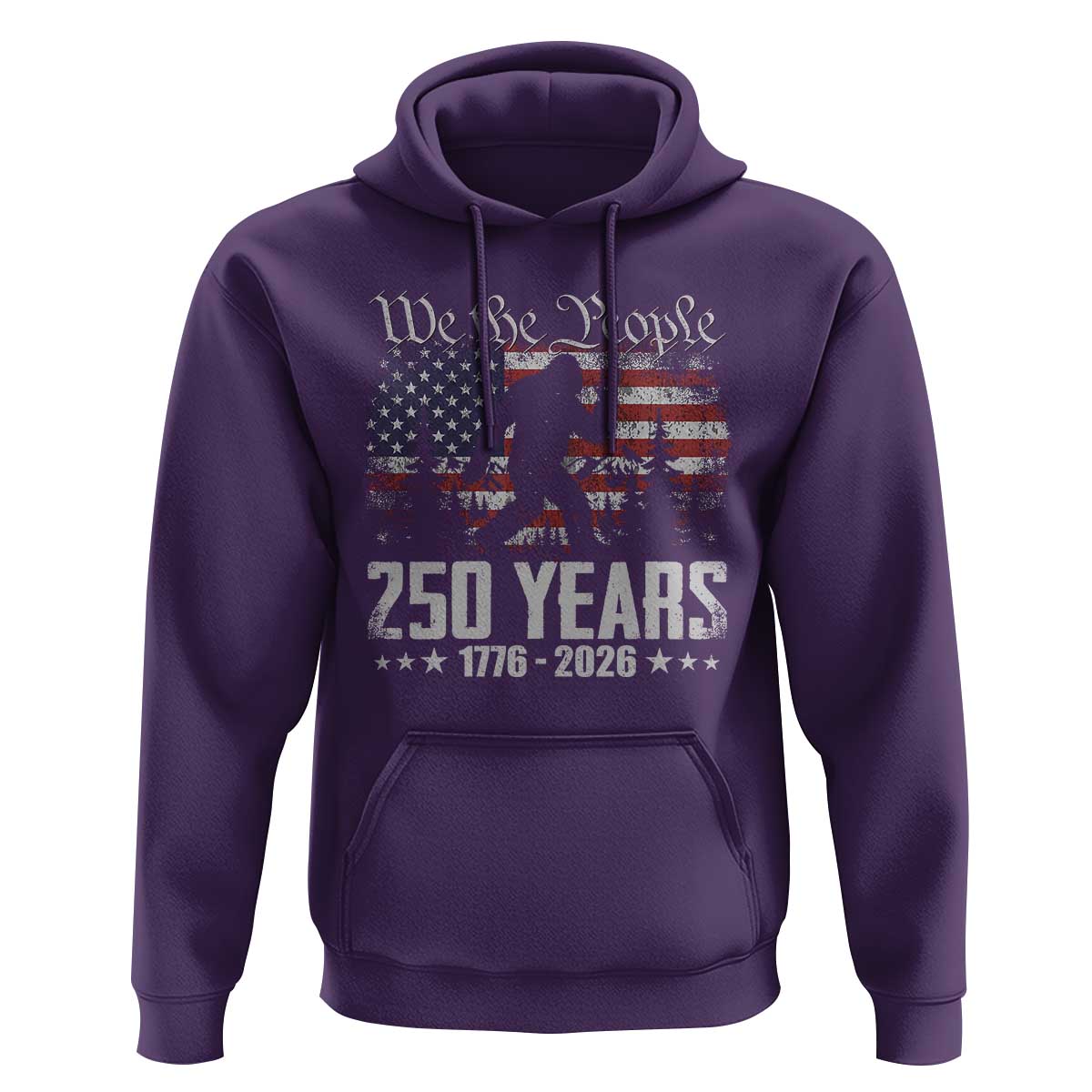 Bigfoot 250 Years American Flag Patriotic 1776 2026 Hoodie