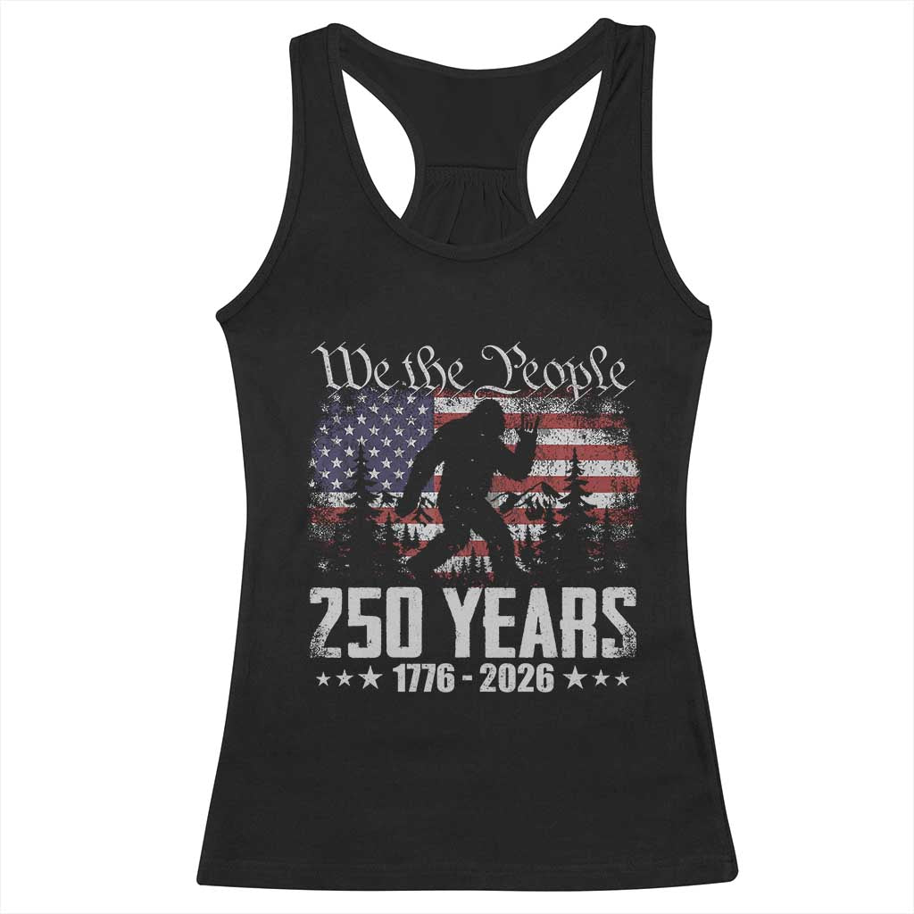 Bigfoot 250 Years American Flag Patriotic 1776 2026 Racerback Tank Top