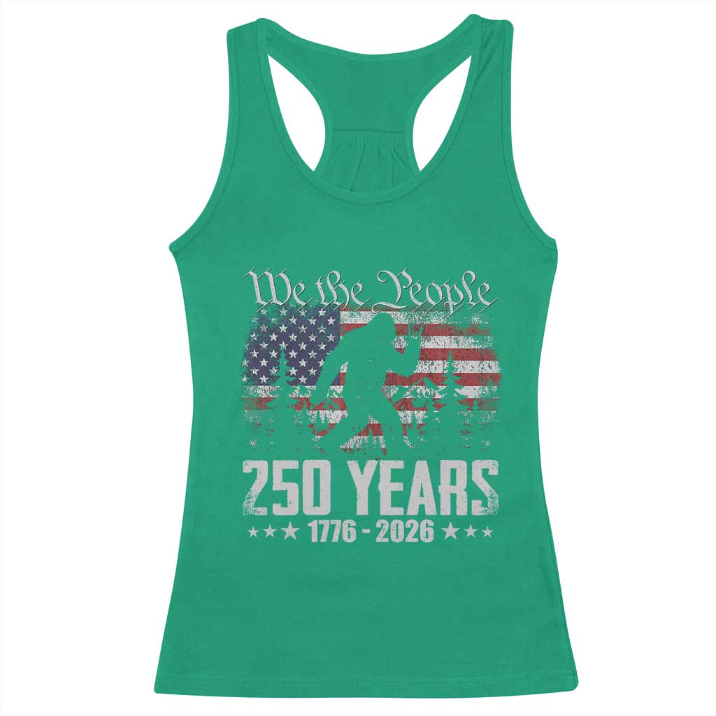 Bigfoot 250 Years American Flag Patriotic 1776 2026 Racerback Tank Top