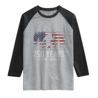 Bigfoot 250 Years American Flag Patriotic 1776 2026 Raglan Shirt