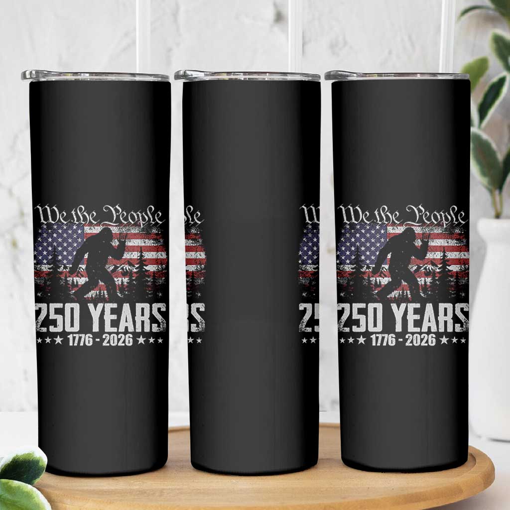 Bigfoot 250 Years American Flag Patriotic 1776 2026 Skinny Tumbler