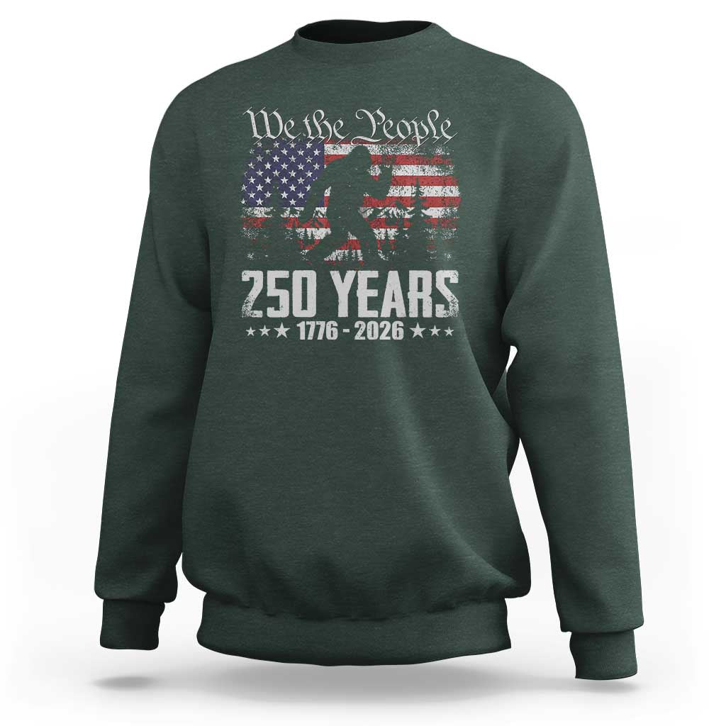 Bigfoot 250 Years American Flag Patriotic 1776 2026 Sweatshirt