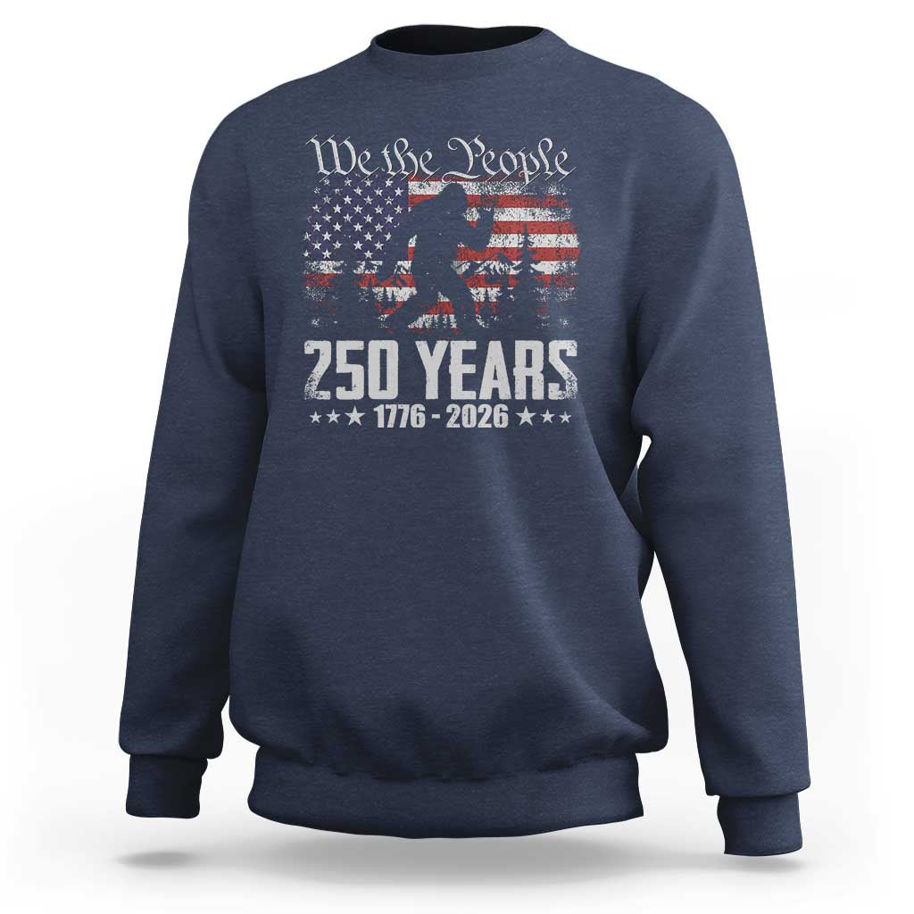 Bigfoot 250 Years American Flag Patriotic 1776 2026 Sweatshirt