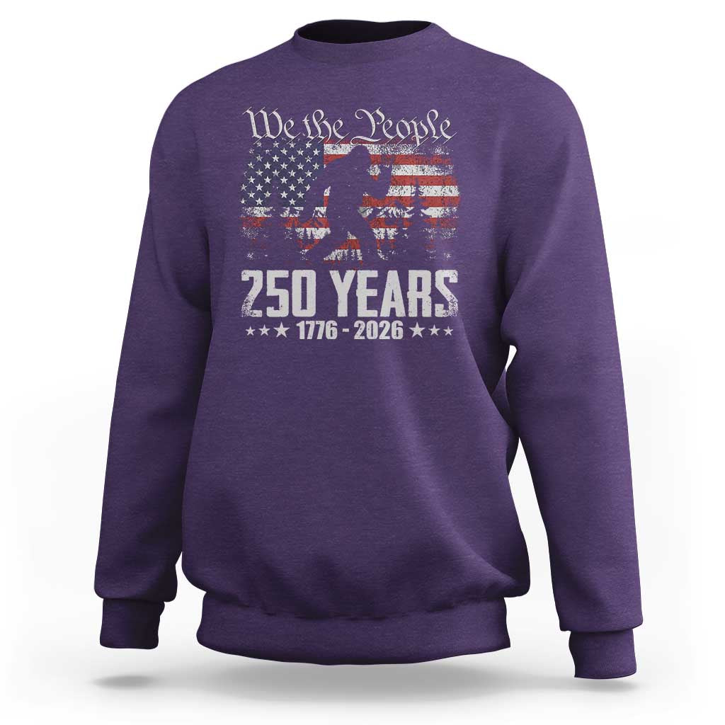 Bigfoot 250 Years American Flag Patriotic 1776 2026 Sweatshirt