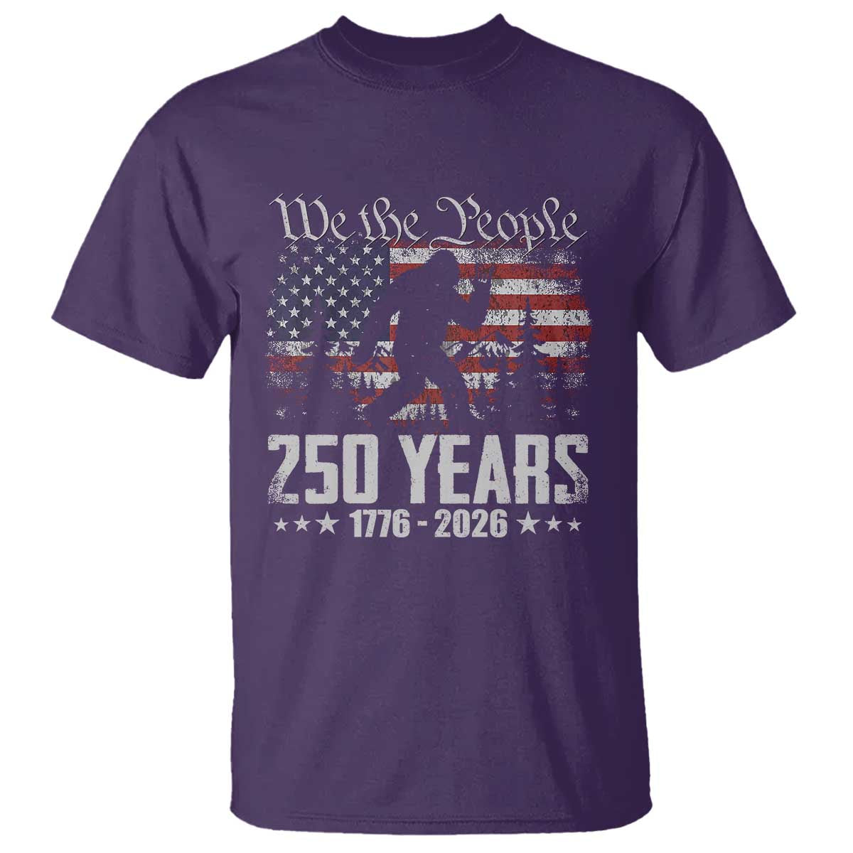 Bigfoot 250 Years American Flag Patriotic 1776 2026 T Shirt