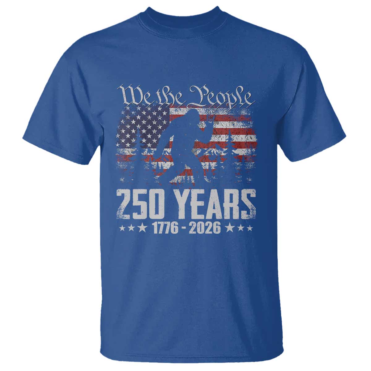 Bigfoot 250 Years American Flag Patriotic 1776 2026 T Shirt