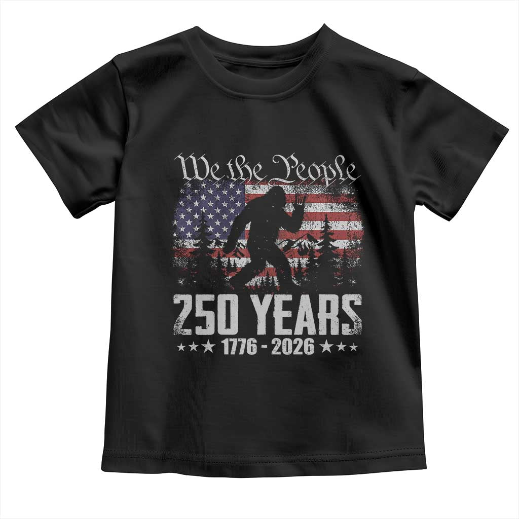 Bigfoot 250 Years American Flag Patriotic 1776 2026 Toddler T Shirt