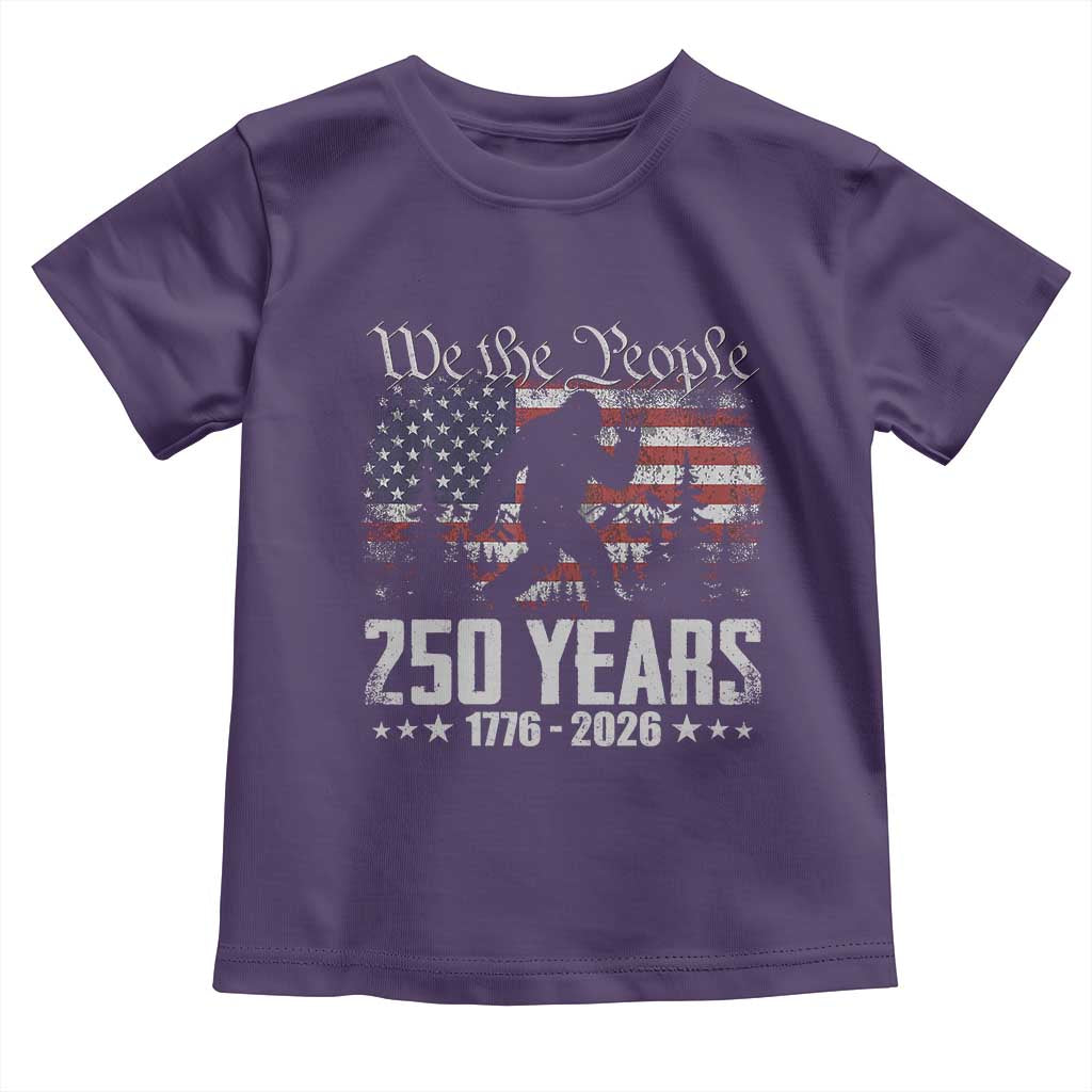 Bigfoot 250 Years American Flag Patriotic 1776 2026 Toddler T Shirt