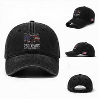 Bigfoot 250 Years American Flag Patriotic 1776 2026 Washed Cotton Baseball Cap