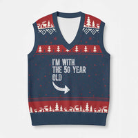 I'm With The 50 Year Old Matching V-Neck Knit Sweater Vest Turning 50 Funny 50th Birthday