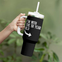 I'm With The 50 Year Old Matching Tumbler With Handle Turning 50 Funny 50th Birthday