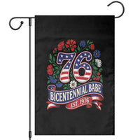 Bicentennial Babe 50th Birthday Garden Flag Vintage 1976 Retro USA Floral