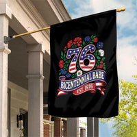 Bicentennial Babe 50th Birthday Garden Flag Vintage 1976 Retro USA Floral