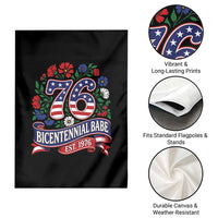 Bicentennial Babe 50th Birthday Garden Flag Vintage 1976 Retro USA Floral