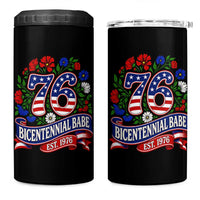 Bicentennial Babe 50th Birthday 4 in 1 Can Cooler Tumbler Vintage 1976 Retro USA Floral