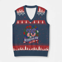 Bicentennial Babe 50th Birthday V-Neck Knit Sweater Vest Vintage 1976 Retro USA Floral