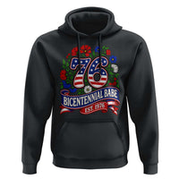 Bicentennial Babe 50th Birthday Hoodie Vintage 1976 Retro USA Floral