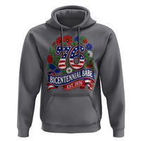 Bicentennial Babe 50th Birthday Hoodie Vintage 1976 Retro USA Floral