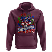Bicentennial Babe 50th Birthday Hoodie Vintage 1976 Retro USA Floral