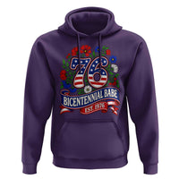 Bicentennial Babe 50th Birthday Hoodie Vintage 1976 Retro USA Floral