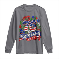 Bicentennial Babe 50th Birthday Long Sleeve Shirt Vintage 1976 Retro USA Floral