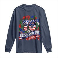 Bicentennial Babe 50th Birthday Long Sleeve Shirt Vintage 1976 Retro USA Floral