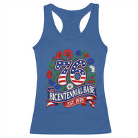 Bicentennial Babe 50th Birthday Racerback Tank Top Vintage 1976 Retro USA Floral