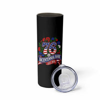 Bicentennial Babe 50th Birthday Skinny Tumbler Vintage 1976 Retro USA Floral