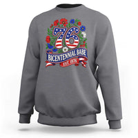 Bicentennial Babe 50th Birthday Sweatshirt Vintage 1976 Retro USA Floral